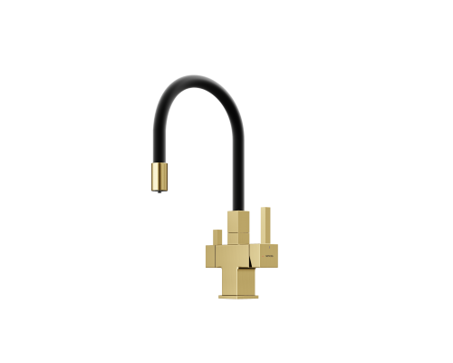 Смеситель для кухни SANCOS Arno SC4005BG с подключением фильтра для воды, браш золото