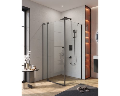 Душевой уголок Cezares Slider 100x100 SLIDER-AH-1-100-90/100-C-NERO профиль Черный матовый стекло прозрачное