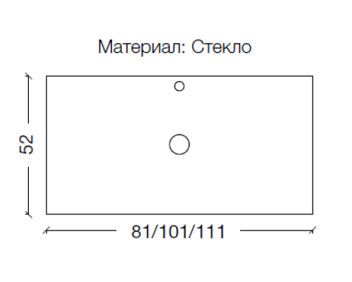 Столешница стекло 100см прямая Глянцевая Графит