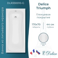 Ванна из литьевого мрамора Delice Triumph 170х70 глянцевая