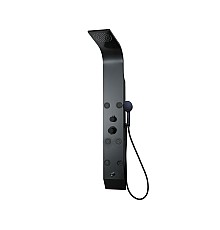 Душевая панель Taliente A02, алюминий, 150x20см, черный/черный, с изливом