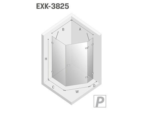 Душевое ограждение NEW TRENDY AVEXA COPPER BRUSHED R 100x80x200 EXK-3825 медь