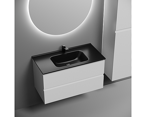 Тумба под раковину подвесная Sancos Snob R 89х44х50, с доводчиками, Bianco, SNR90W