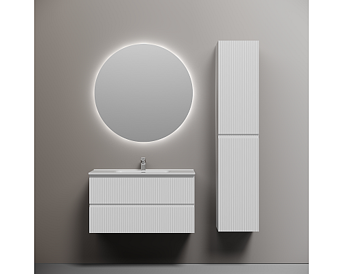 Тумба под раковину подвесная Sancos Snob R 89х44х50, с доводчиками, Bianco, SNR90W