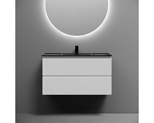 Тумба под раковину подвесная Sancos Snob R 89х44х50, с доводчиками, Bianco, SNR90W