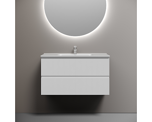 Тумба под раковину подвесная Sancos Snob R 89х44х50, с доводчиками, Bianco, SNR90W