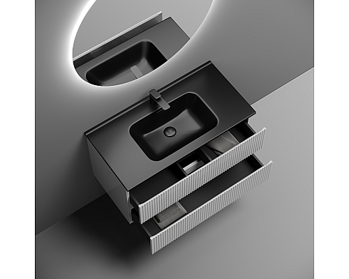 Тумба под раковину подвесная Sancos Snob R 89х44х50, с доводчиками, Bianco, SNR90W