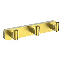 Вешалка с 3 крючками для ванной Wonzon&Woghand GRAFFITY, Брашированное золото WW-9335-BG