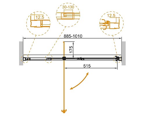 Дверь в проём Cezares VARIANTE-B-1-90/100-C-Cr