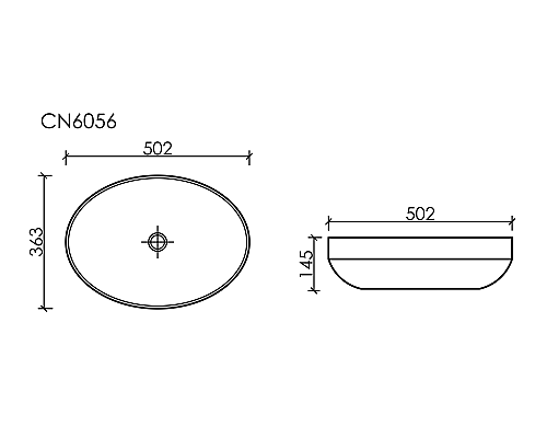 Чаша накладная овальная Ceramica Nova Element 50x36 белый