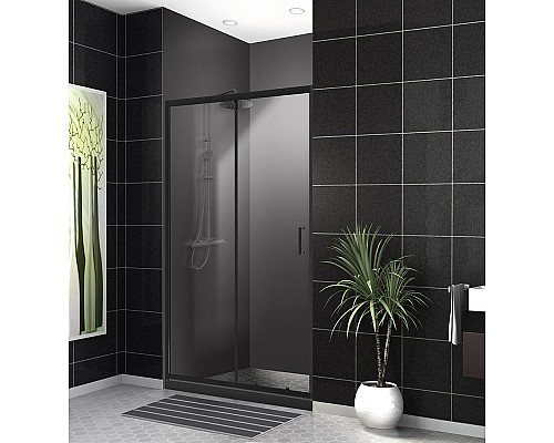 Душевая дверь BelBagno Uno 130 UNO-195-BF-1-130-C-NERO Черный матовый