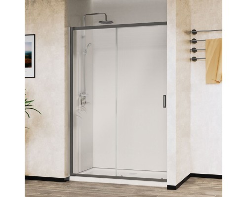 Душевая дверь Vincea City VDS-5CT120CLGM, 120, вороненая сталь, стекло прозрачное