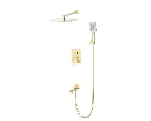 Душевая система встраиваемая Wonzon&Woghand FLEX, Брашированное золото WW-88939072-BG