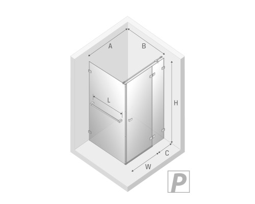 Душевое ограждение NEW TRENDY AVEXA GOLD BRUSHED R 80x80x200 золото