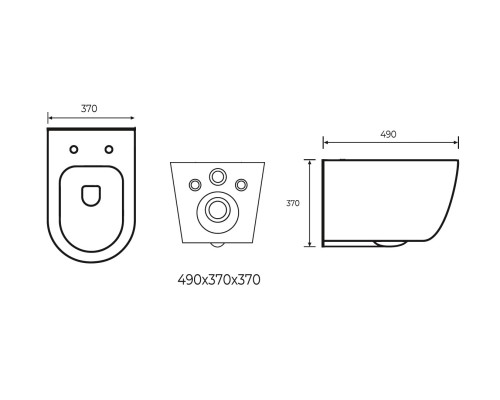 Безободковый подвесной унитаз Charus Berta Tornado EWC700-120WT сиденьем микролифт