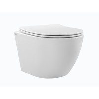 Безободковый подвесной унитаз Charus Berta Tornado EWC700-120WT сиденьем микролифт