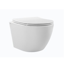 Безободковый подвесной унитаз Charus Berta Tornado EWC700-120WT сиденьем микролифт