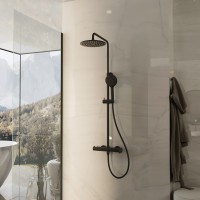 Душевая стойка Vincea Rondo VSFS-1R0MB без излива, черный матовый