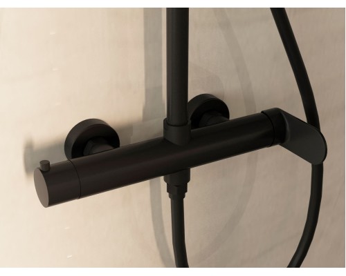 Душевая стойка Vincea Rondo VSFS-1R0MB без излива, черный матовый