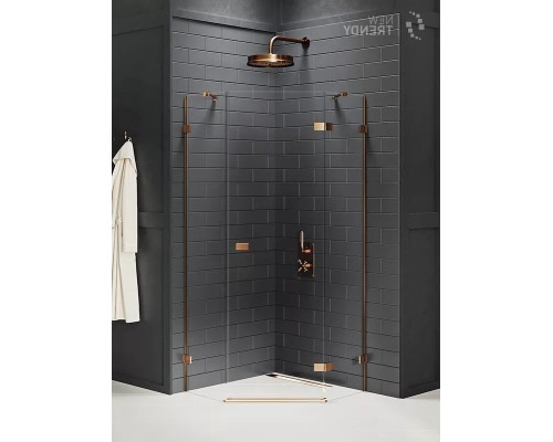 Душевое ограждение NEW TRENDY AVEXA COPPER BRUSHED R 90x90x200 медь