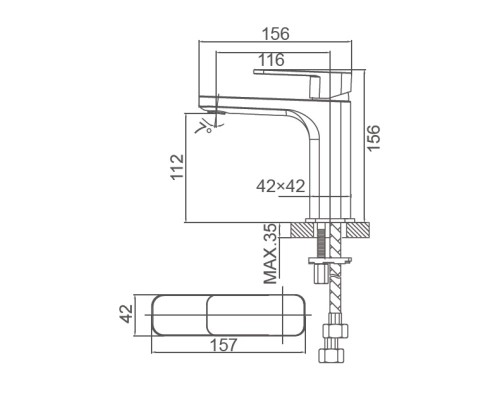 Смеситель для раковины Wonzon&Woghand ARNIE, Хром WW-691101-CR