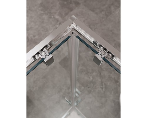 Душевой уголок Cezares Molveno A-22 110х110 MOLVENO-A-22-80+30-C-Cr-IV профиль Хром стекло прозрачное