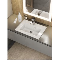 Раковина для ванной 50 см, Uperwood Aurora, белая глянцевая