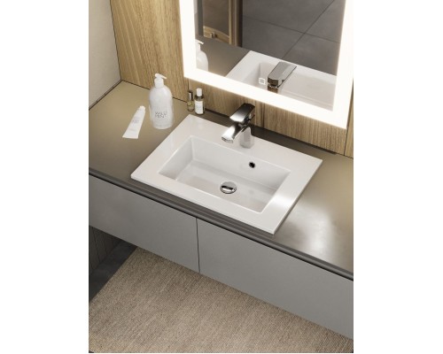 Раковина для ванной 50 см, Uperwood Aurora, белая глянцевая