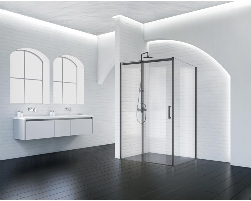 Душевой уголок BelBagno Acqua 150х90 ACQUA-AH-1-150/90-C-NERO Черный