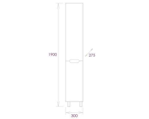 Пенал Onika Айленд 30 напольный, белый