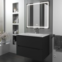 Тумба с раковиной подвесная Uperwood Tanos-Next 80х45х53 см, черная матовая