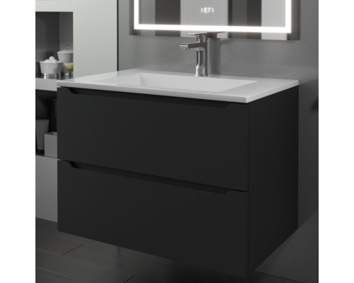 Тумба с раковиной подвесная Uperwood Tanos-Next 80х45х53 см, черная матовая