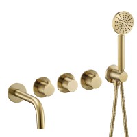 Смеситель термостатический для ванны встраиваемый Benesque Lumiere 11011604 латунь брашированная