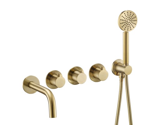 Смеситель термостатический для ванны встраиваемый Benesque Lumiere 11011604 латунь брашированная