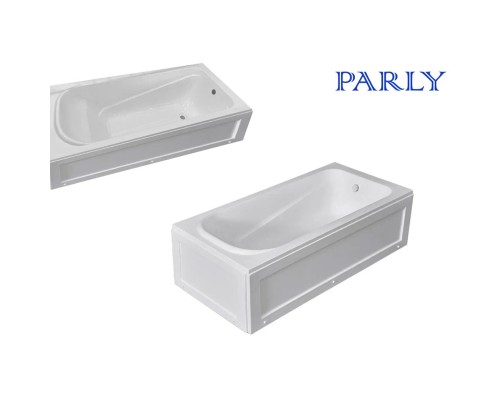 Ванна акриловая с каркасом без экрана Parly Ortiz 1600x750 приставная, белая
