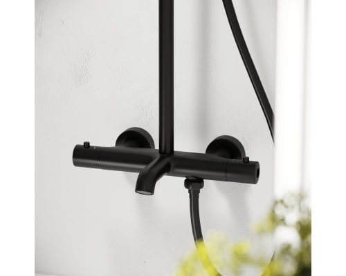 Душевая стойка Sancos Game с термостатом для ванны/душа, черный матовый, SC3001MB