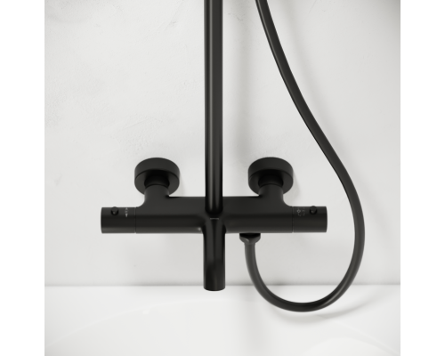 Душевая стойка Sancos Game с термостатом для ванны/душа, черный матовый, SC3001MB