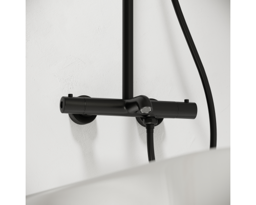 Душевая стойка Sancos Game с термостатом для ванны/душа, черный матовый, SC3001MB