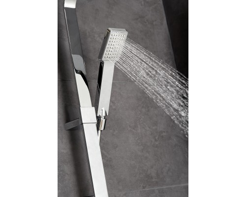 Душевая система EC205 на 2 потребителя AQG Bold, с верхним душем и кронштейном, хром