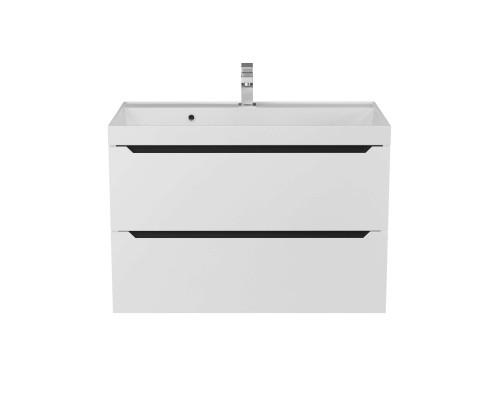 Тумба под раковину 80 см, Uperwood Tanos, белая/графит матовая