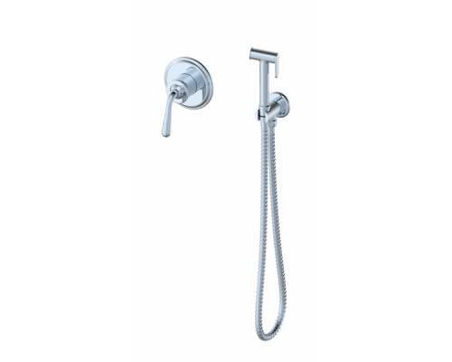 Смеситель с гигиеническим душем встраиваемый Wonzon&Woghand, Хром