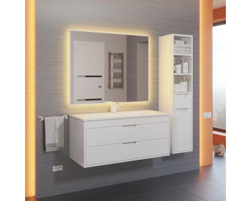 Тумба под раковину подвесная Uperwood Modul 95х44,4х55 см, белая матовая