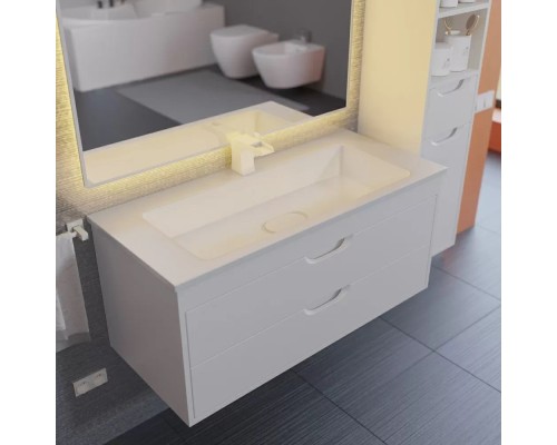 Тумба под раковину подвесная Uperwood Modul 95х44,4х55 см, белая матовая