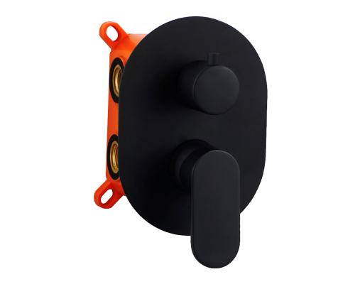 Встраиваемый смеситель для душа AQG Beta, с дивертером, черный матовый