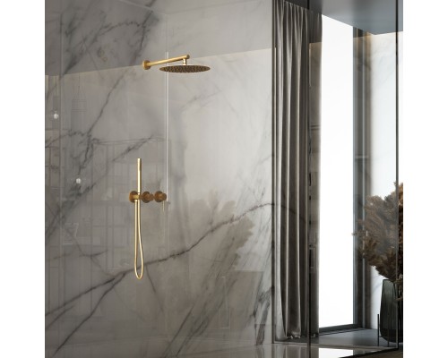 Душевой комплект Vincea Groove VSFW-4G01BG4 встраиваемый, 2 режима, верх душ, золото
