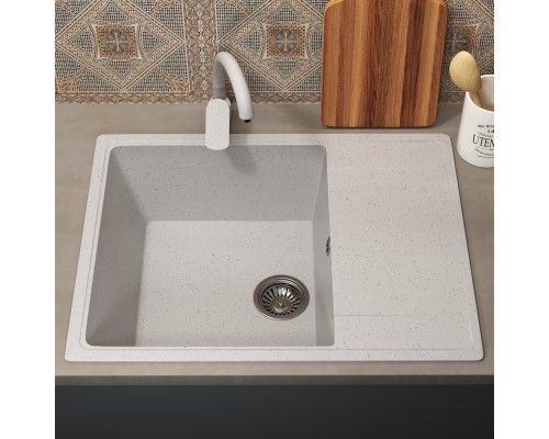 Кухонная мойка из искусственного камня Uperwood ECON UPD-202-001, белая матовая