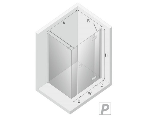 Душевое ограждение NEW TRENDY REFLEXA PLUS R 150x90x200 хром