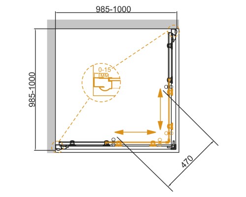 Душевой уголок Cezares GIUBILEO-A-2-100-SCORREVOLE-C-G