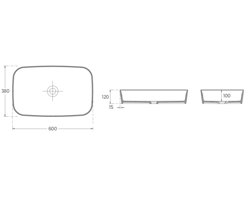 Раковина накладная ISVEA Peak 60 прямоугольная 60см белый 10PE67060SV