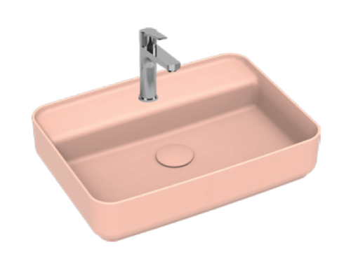 Раковина накладная ISVEA Infinity 55 прямоугольная 55см лососевый матовый 10NF66055SV-2S